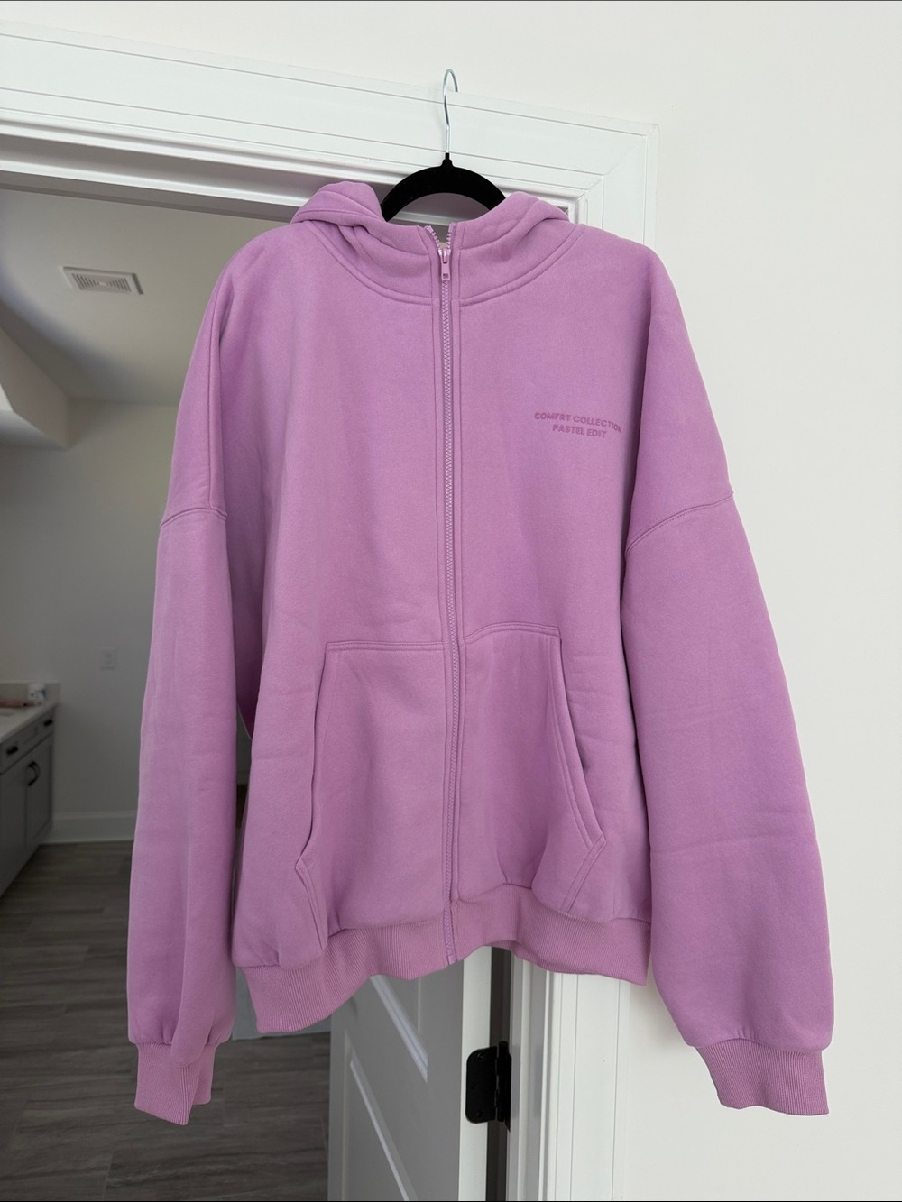 Comfrt Pastel Lavender Heavyweight Zip Up Hoodie